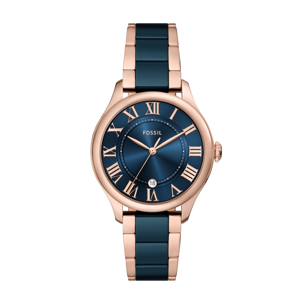 Gilmore 玫瑰海軍藍時尚腕女錶 玫瑰金陶瓷錶帶 38 MM CE1134