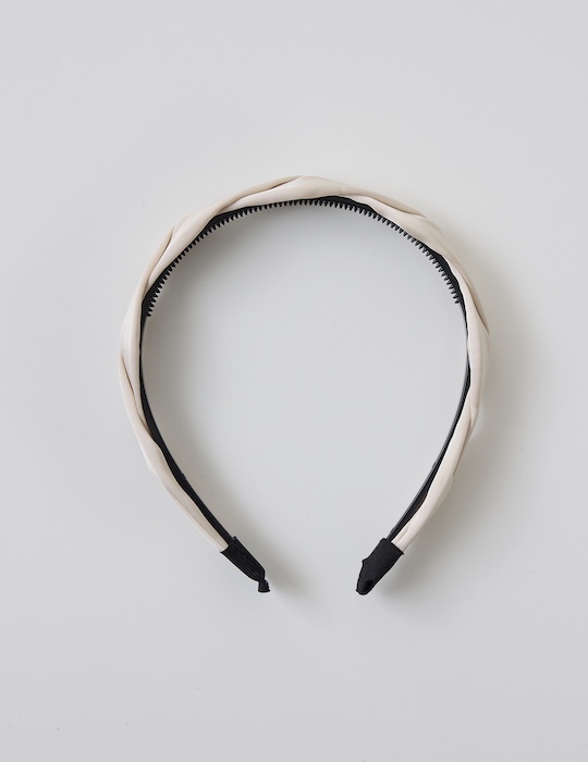 麻花扭結髮箍(米白)