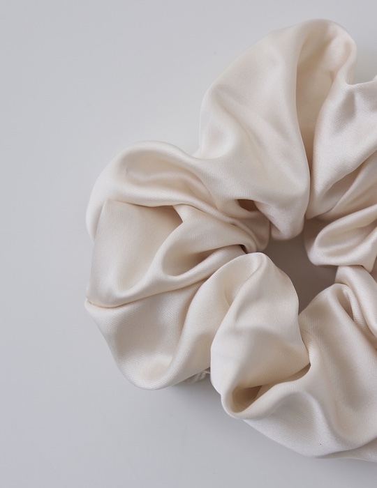 氣質緞面髮圈(白)