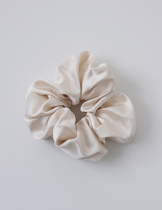 氣質緞面髮圈(白)