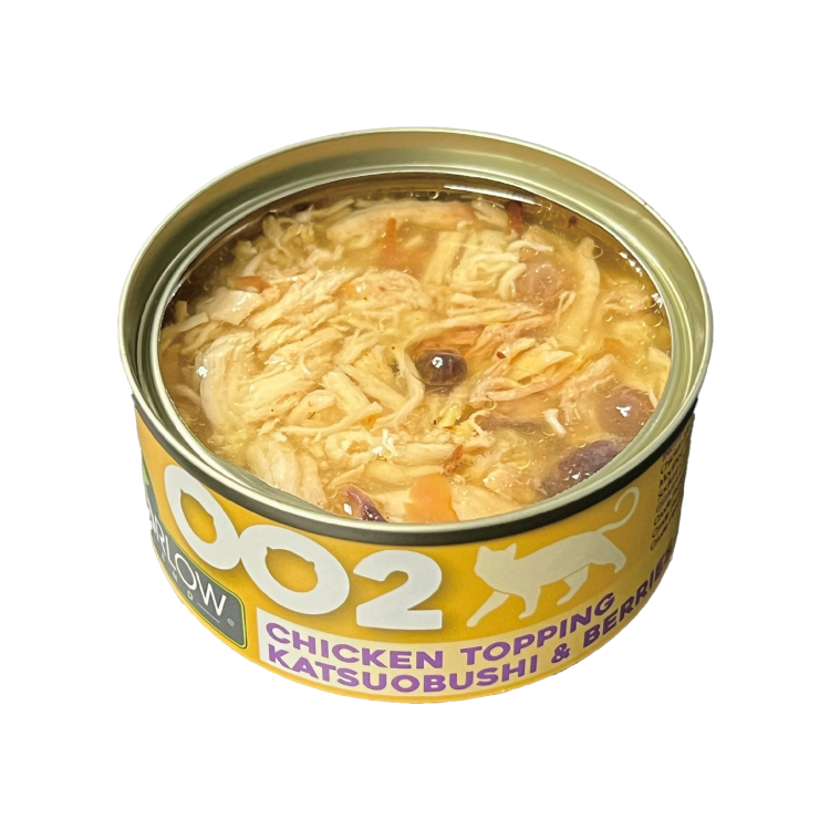 Harlow Blend 楓葉 - 無穀物肉絲主食罐 - OO2 雞肉鰹魚莓果濃湯 80g (泌尿和消炎配方) (任選6罐$81)