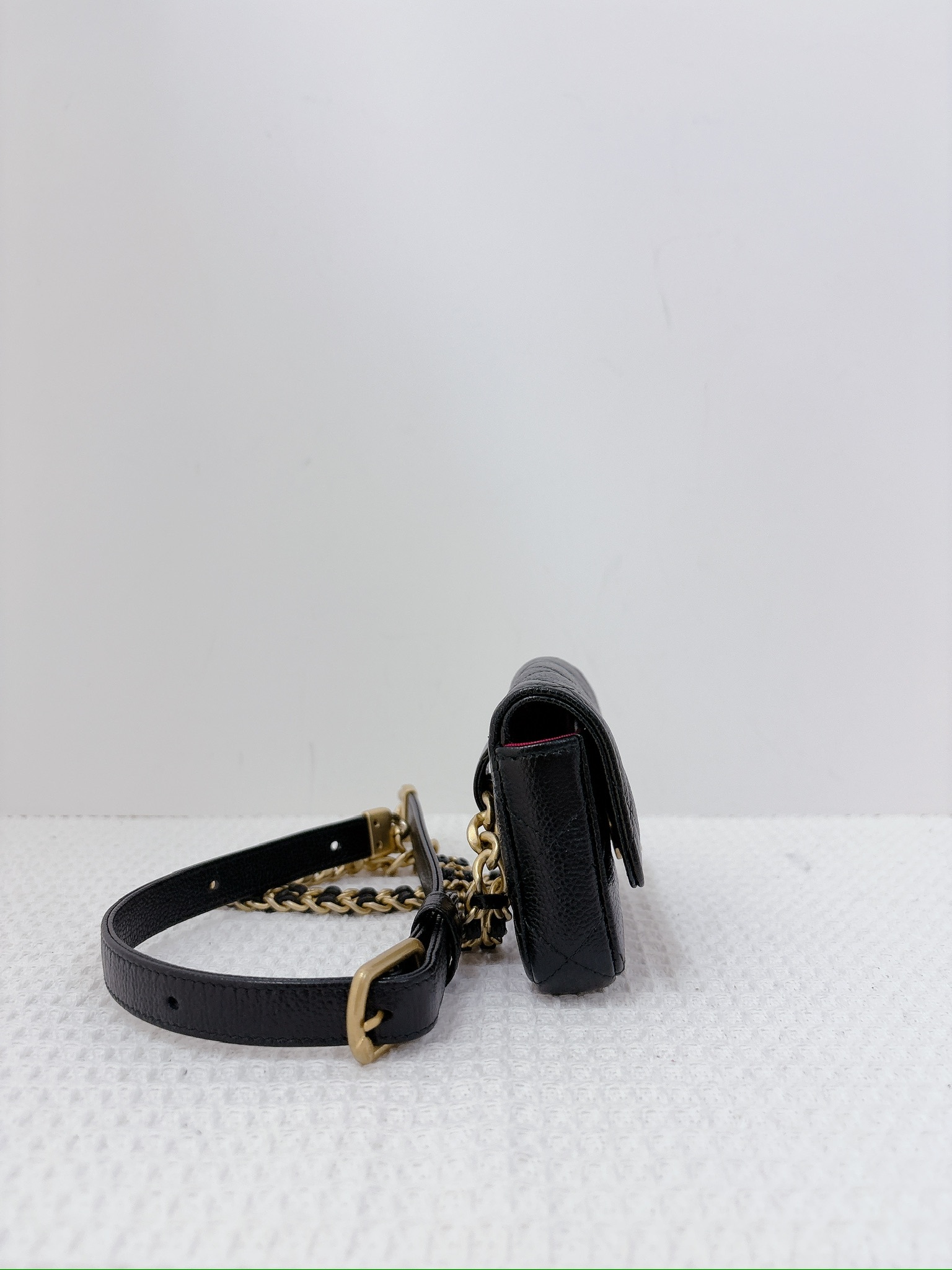 Chanel Coins Bag With Belt - Black / Ghw