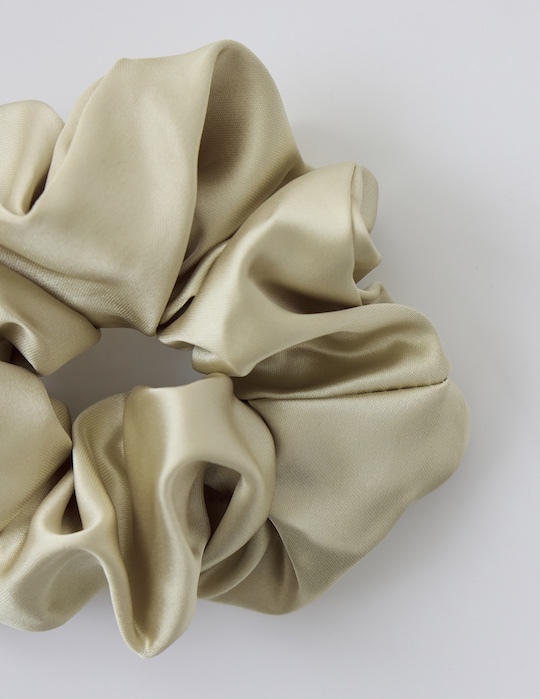 氣質緞面髮圈(黃綠)