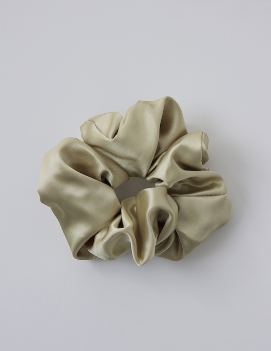 氣質緞面髮圈(黃綠)