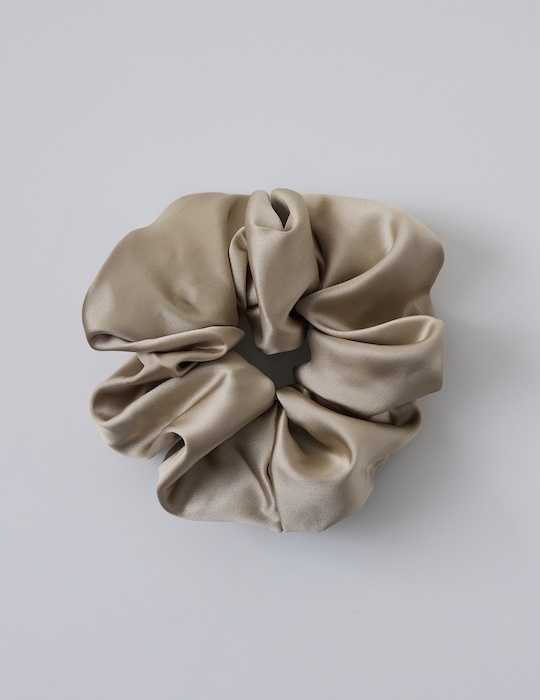 氣質緞面髮圈(卡其)