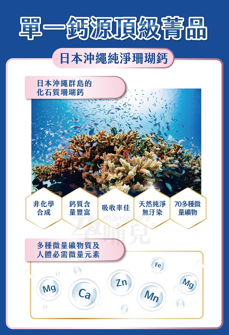 孕哺兒，新一代BP天然珊瑚鈣+D3膠囊