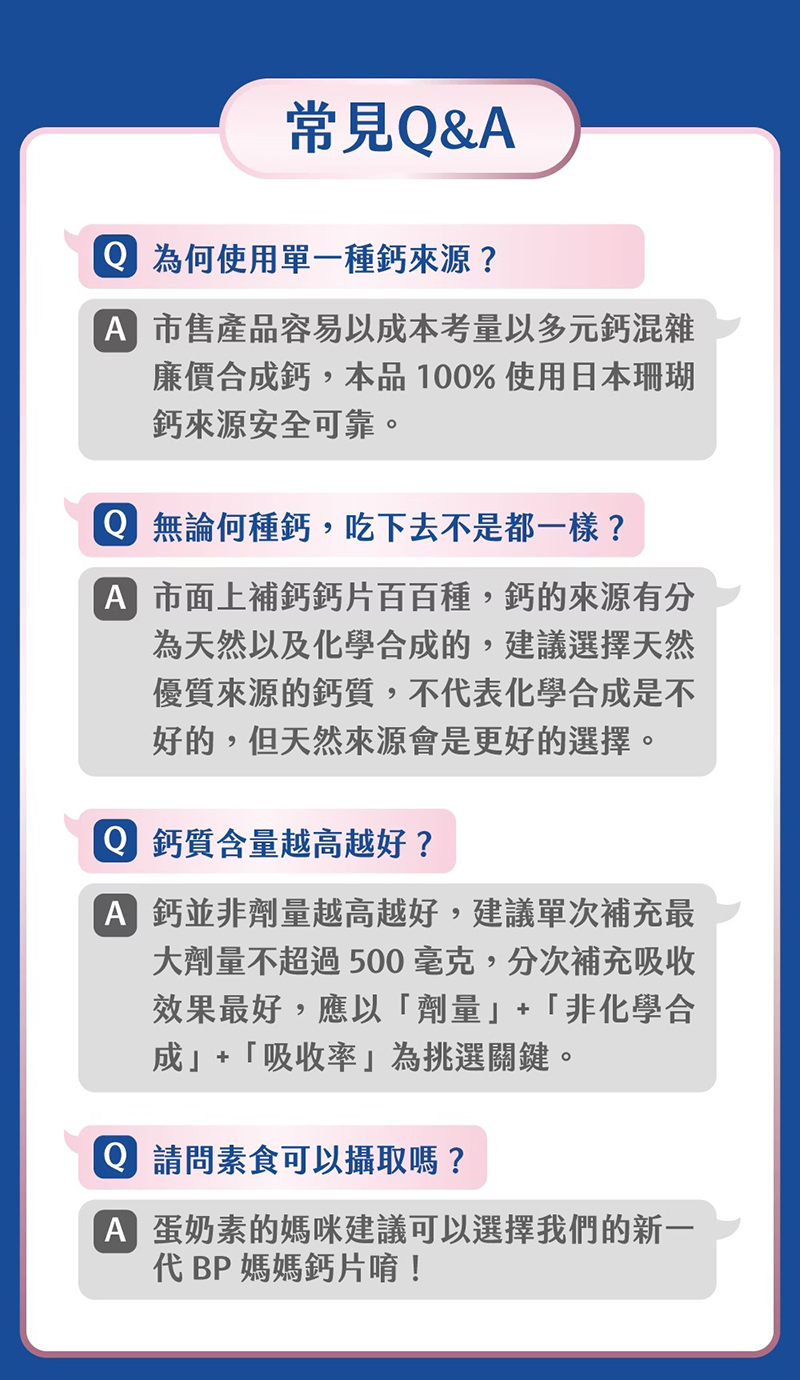 孕哺兒，新一代BP天然珊瑚鈣+D3膠囊