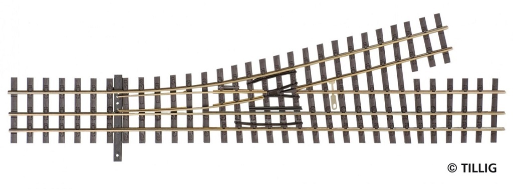 Tillig 85192 HO/HOe規 左窄軌道岔 雙軌距軌道