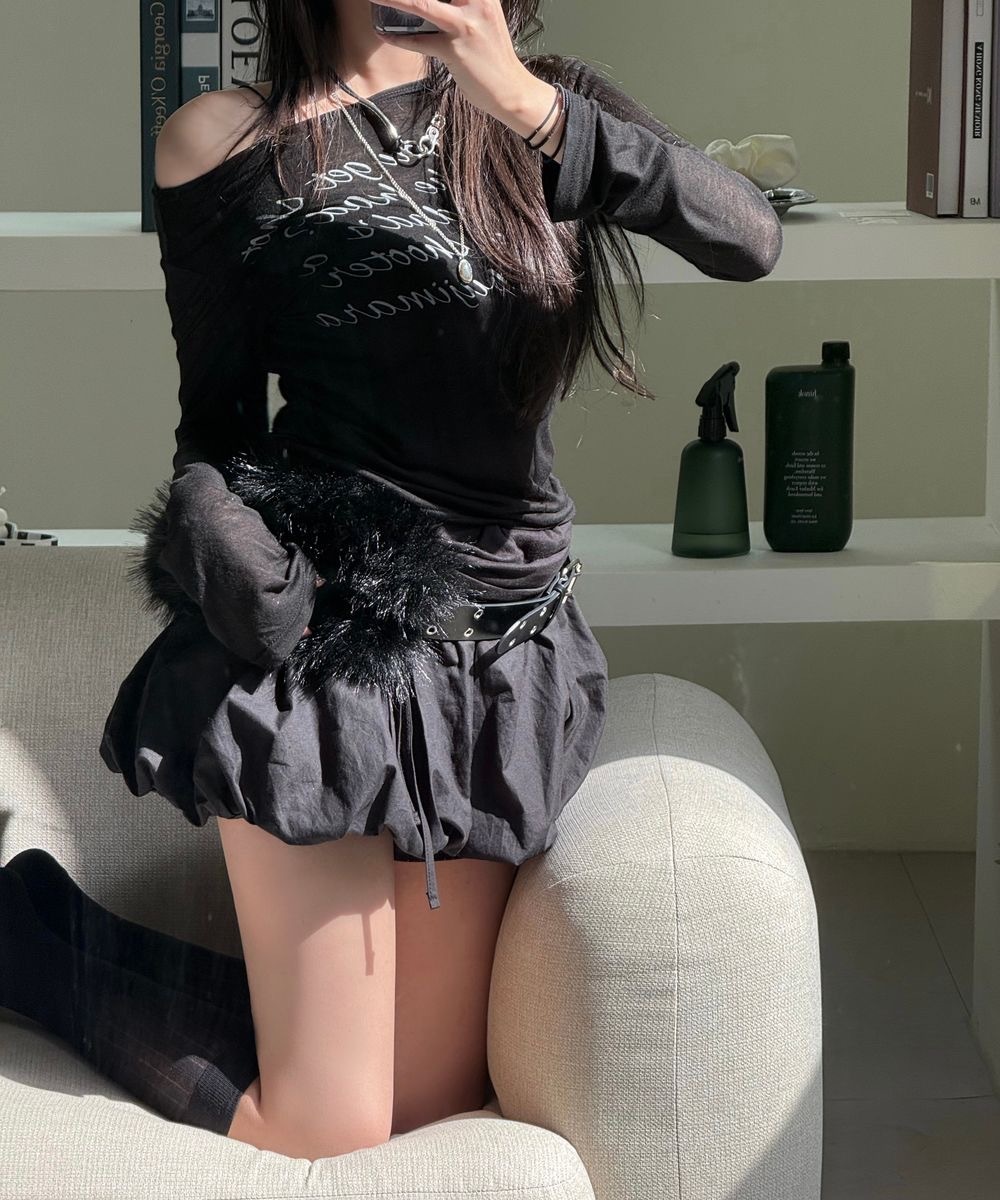 現貨 Jennie 同款 Gila Archive 船領 透膚 長袖 Lettering Sheer Long Sleeve 草寫 字母Tee