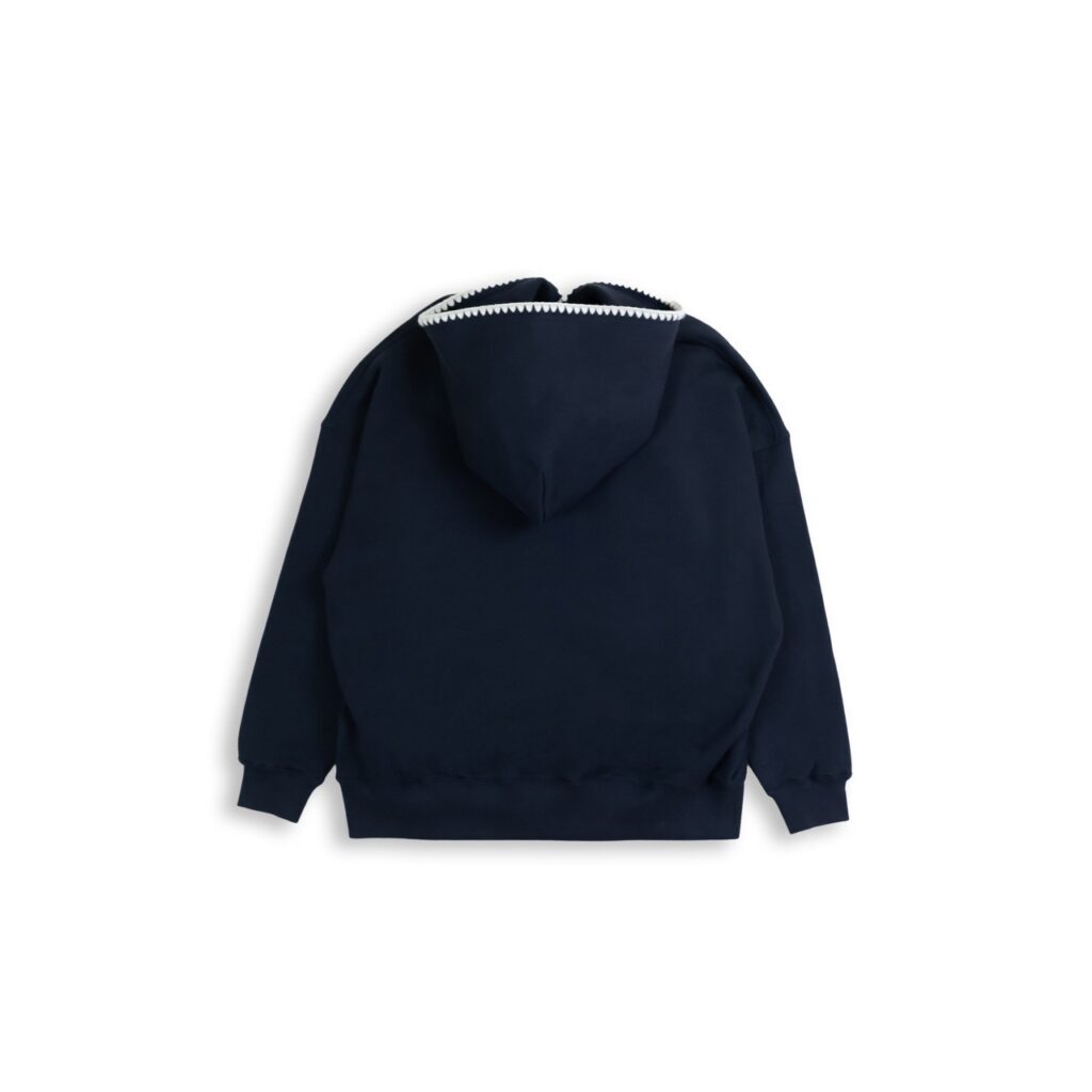 貝殼繡帽T - Navy