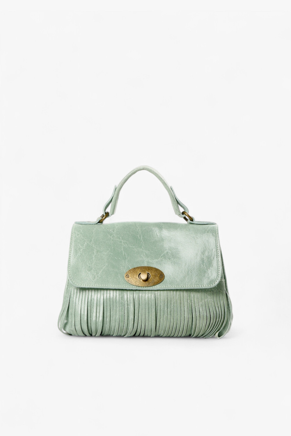 Bank 流蘇掀蓋小公事包 淺綠色