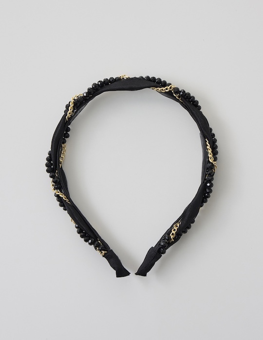 氣質麻花交織髮箍(黑)