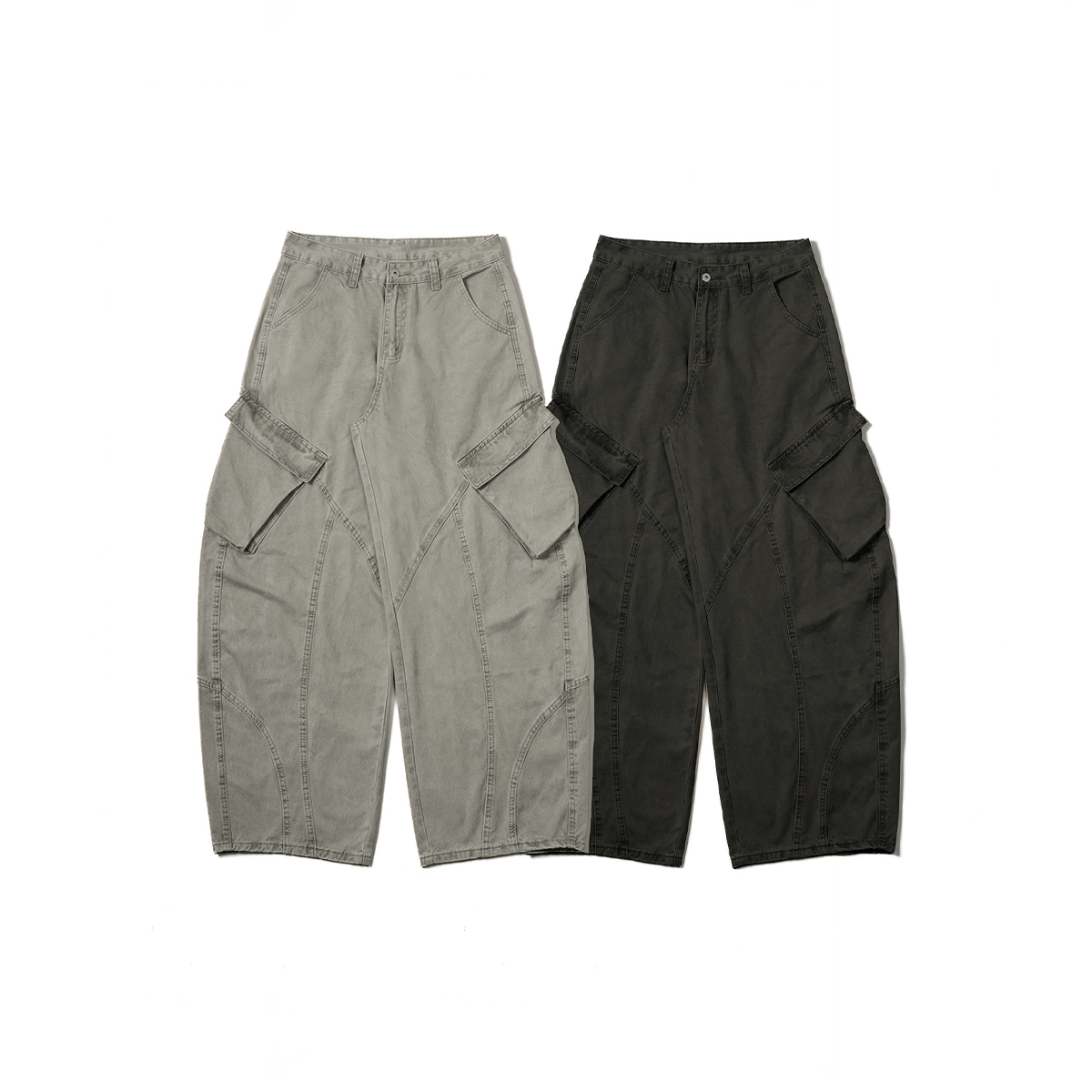 OurPick Washed Scimitar Cargo Pants 水洗彎刀口袋工裝褲 2色
