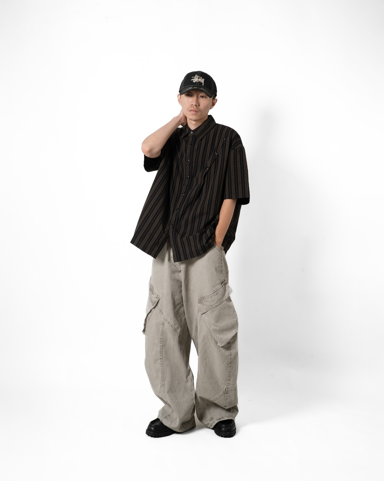 OurPick Washed Scimitar Cargo Pants 水洗彎刀口袋工裝褲 2色