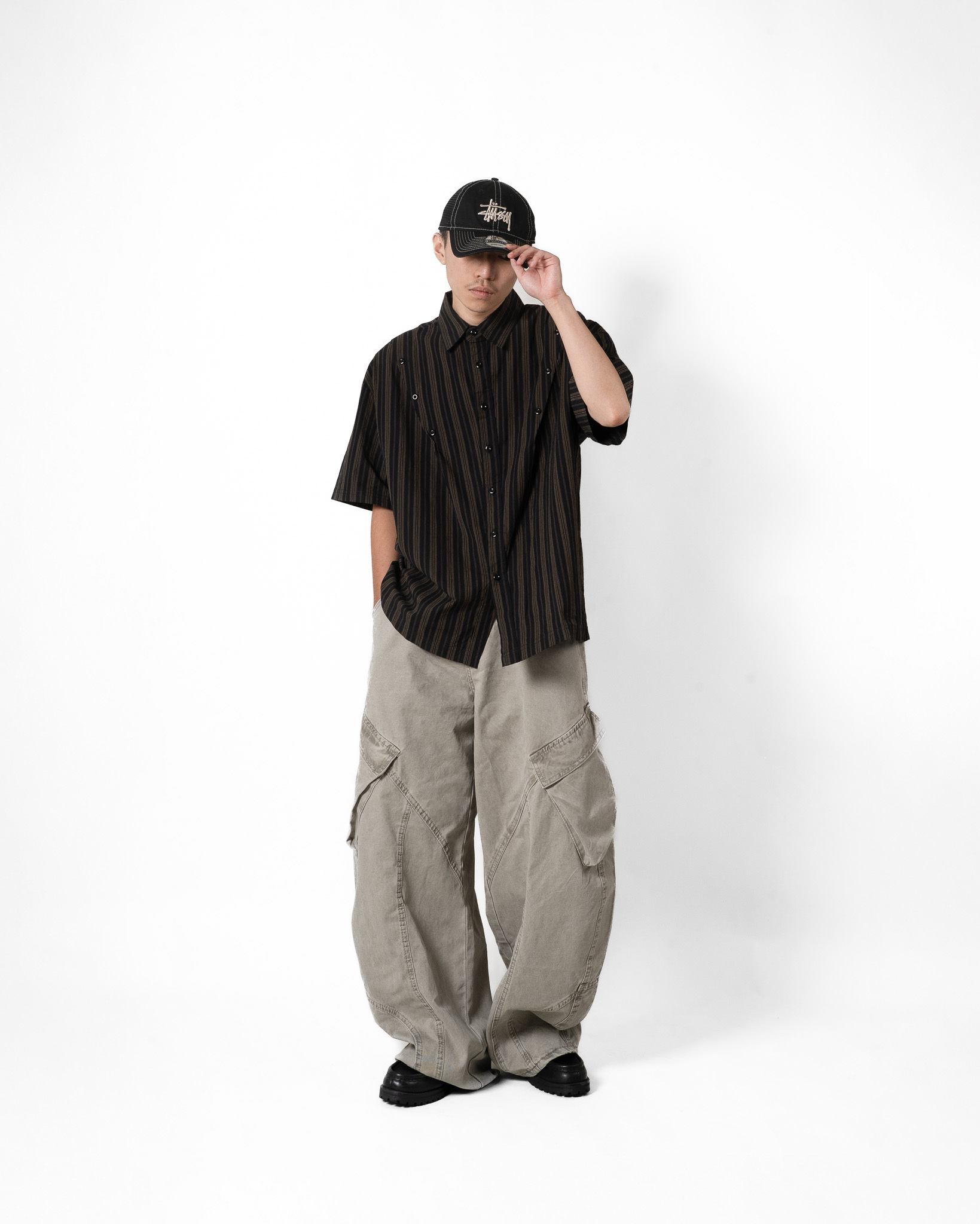 OurPick Vintage Pleated Striped Shirt 復古打褶直條紋襯衫 2色