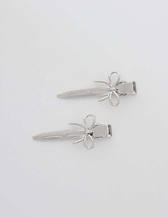 線條感蝴蝶結髮夾(一組售)