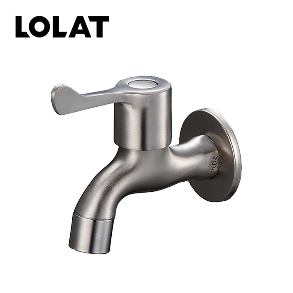 LOLAT不鏽鋼整流器長栓水龍頭-鎳色LWC1885