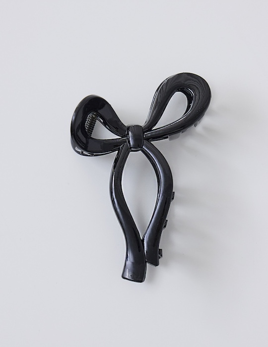 曲線蝴蝶結髮夾(黑)