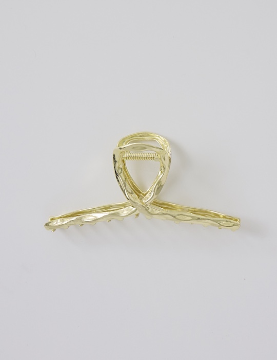 光澤波紋交織髮夾(金)