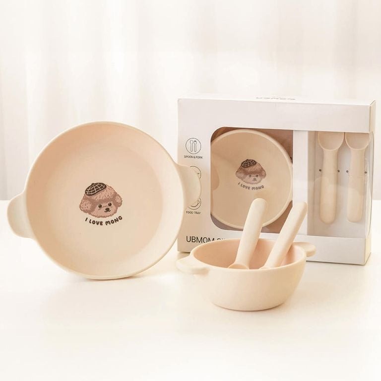 UBMOM 萌萌狗吸磁矽膠餐具套裝