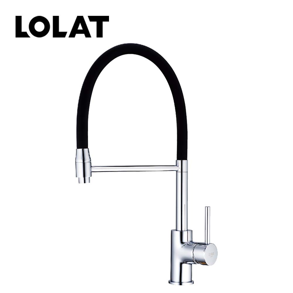 LOLAT自由管單槍立式水龍頭-鉻黑色KNN1777