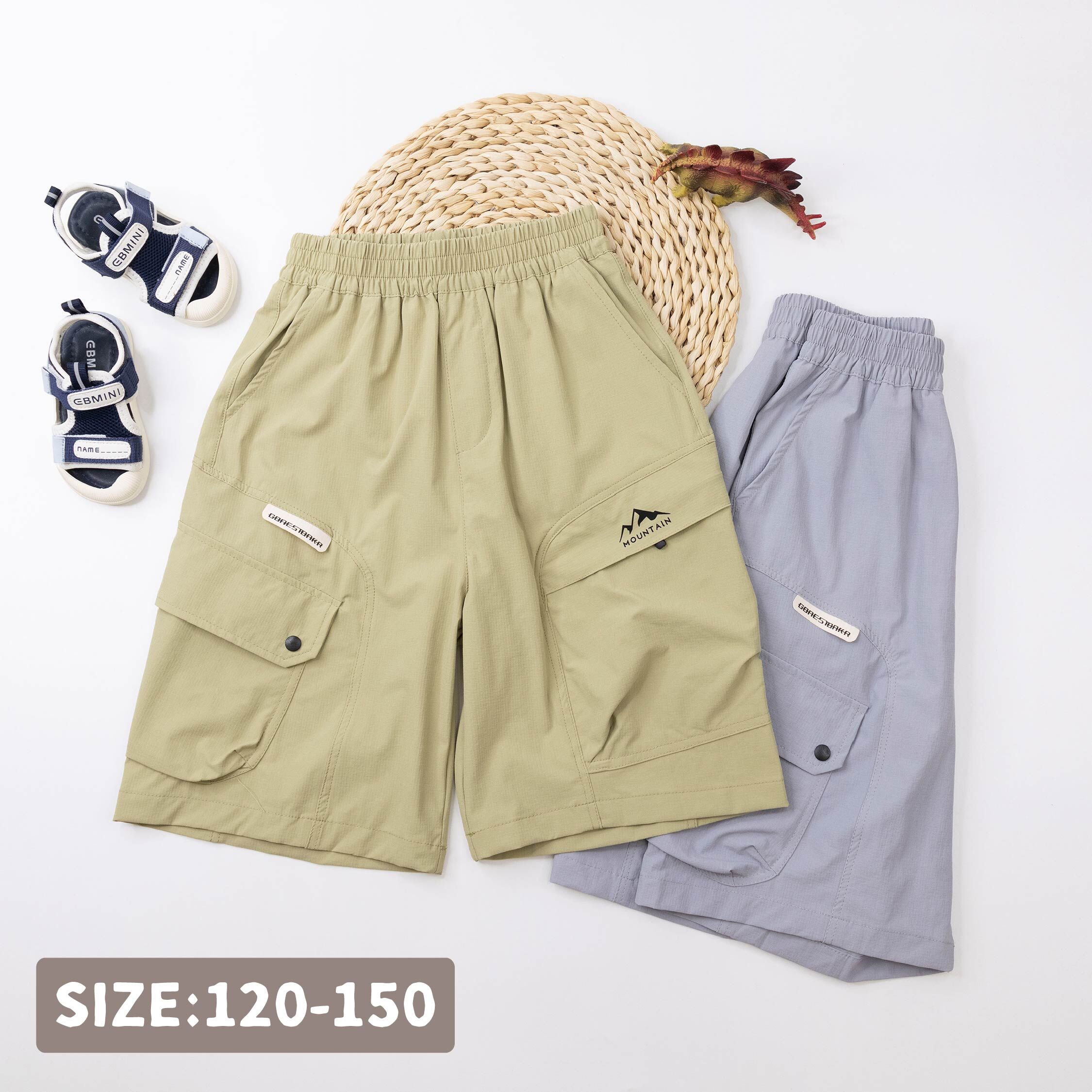 【H50896】潮流小山印花工裝短褲＊二色