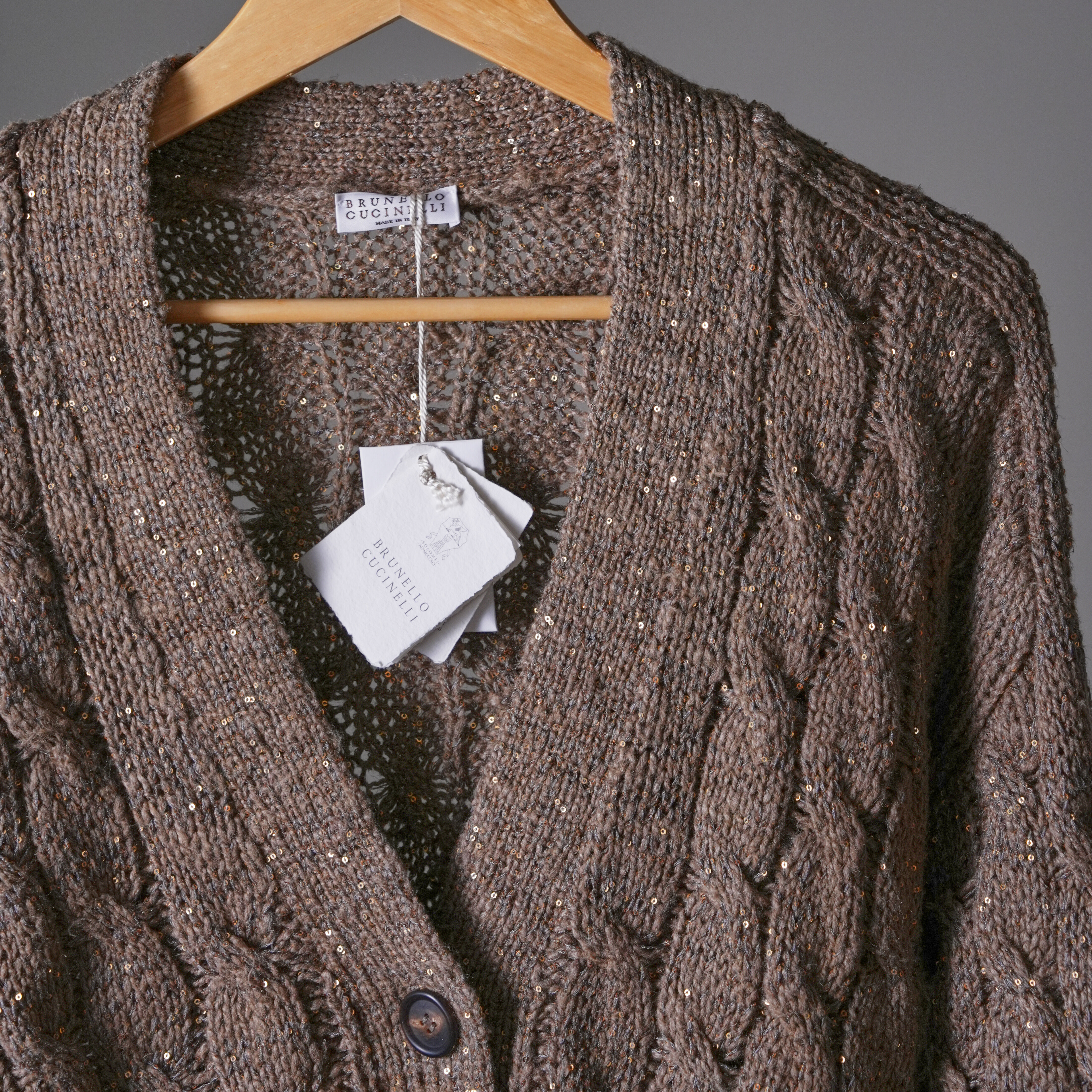 Brunello cucinelli 咖啡色亮片開衫