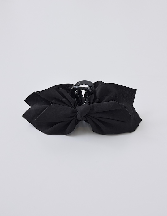 素色層次蝴蝶結髮夾