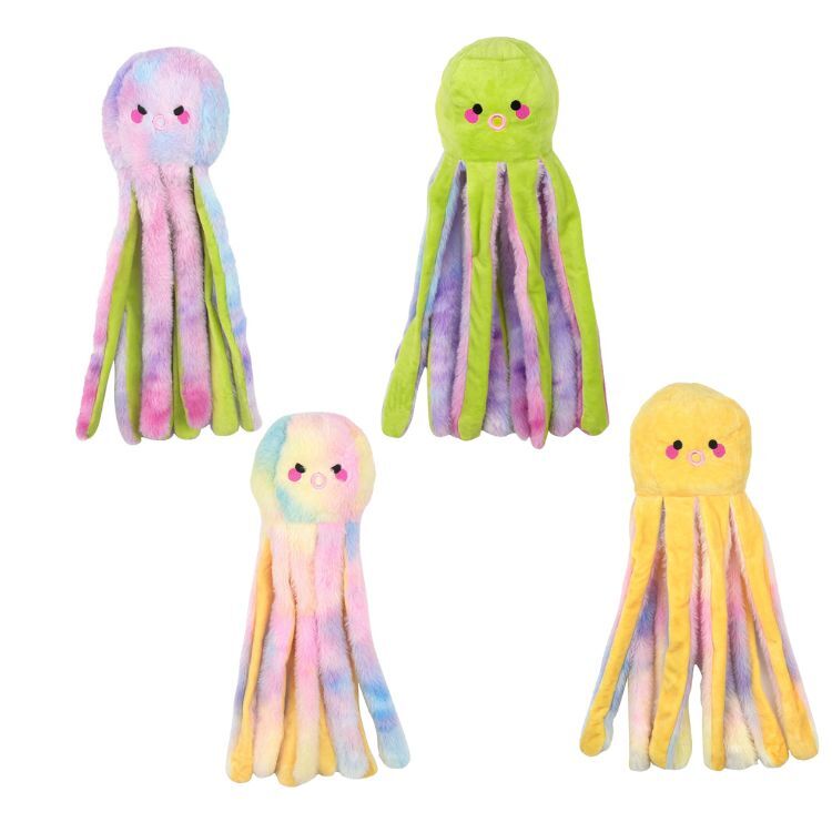 長腿章魚雙面翻轉發聲玩具(2色）