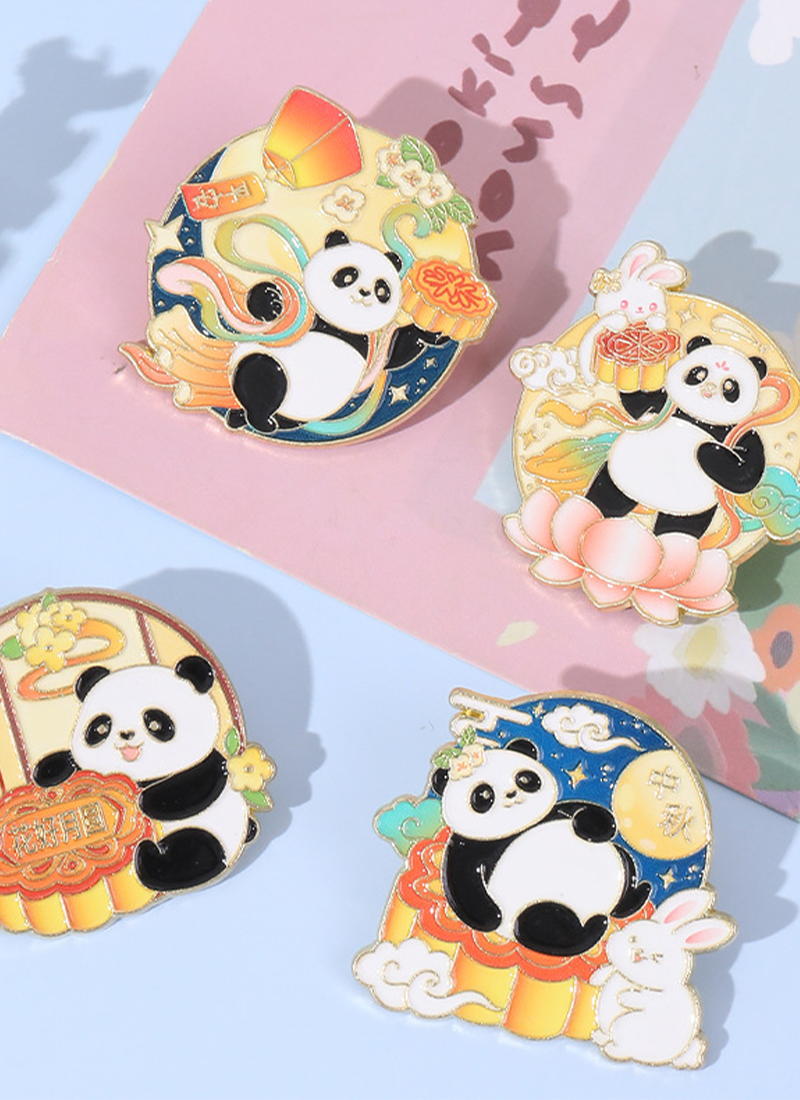 中秋節金中國風卡通胸針 MD9532