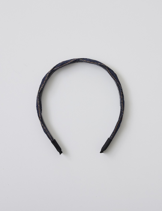 單寧麻花髮箍(深藍)