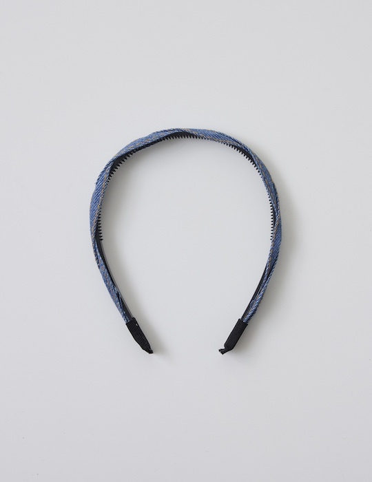 單寧麻花髮箍(淺藍)