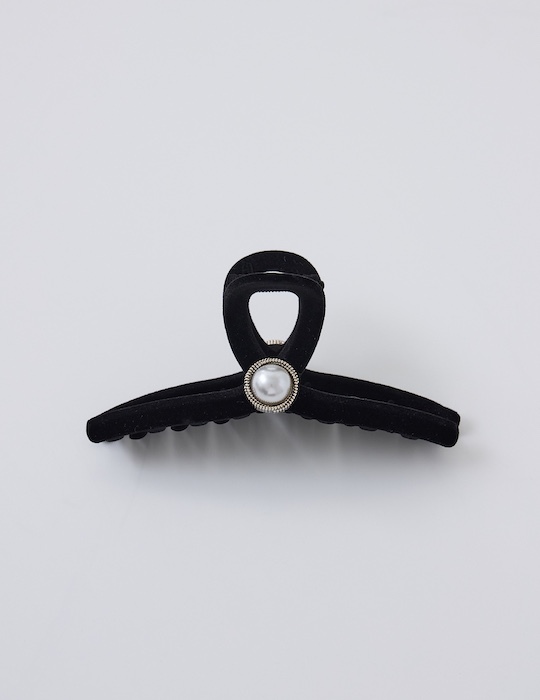 優雅短絨珍珠髮夾