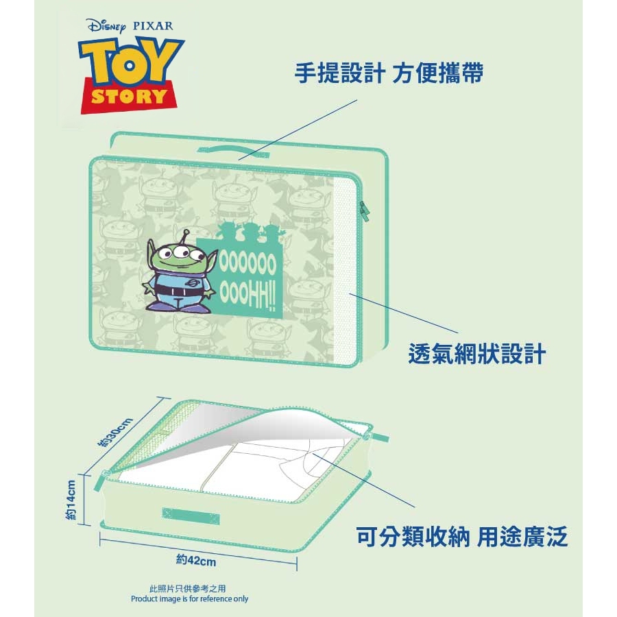 【樂森藥局】Toy Story 三眼怪收納袋L藍綠
