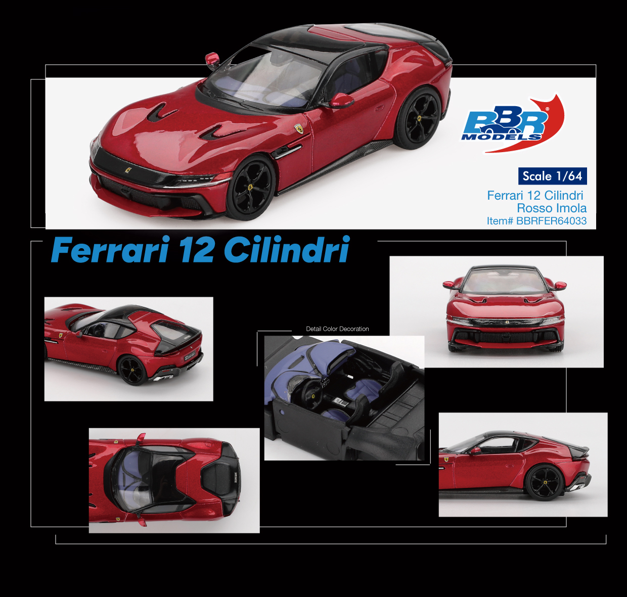 【預訂】BBR Models FFerrari 12 Cilindri Rosso Imola
