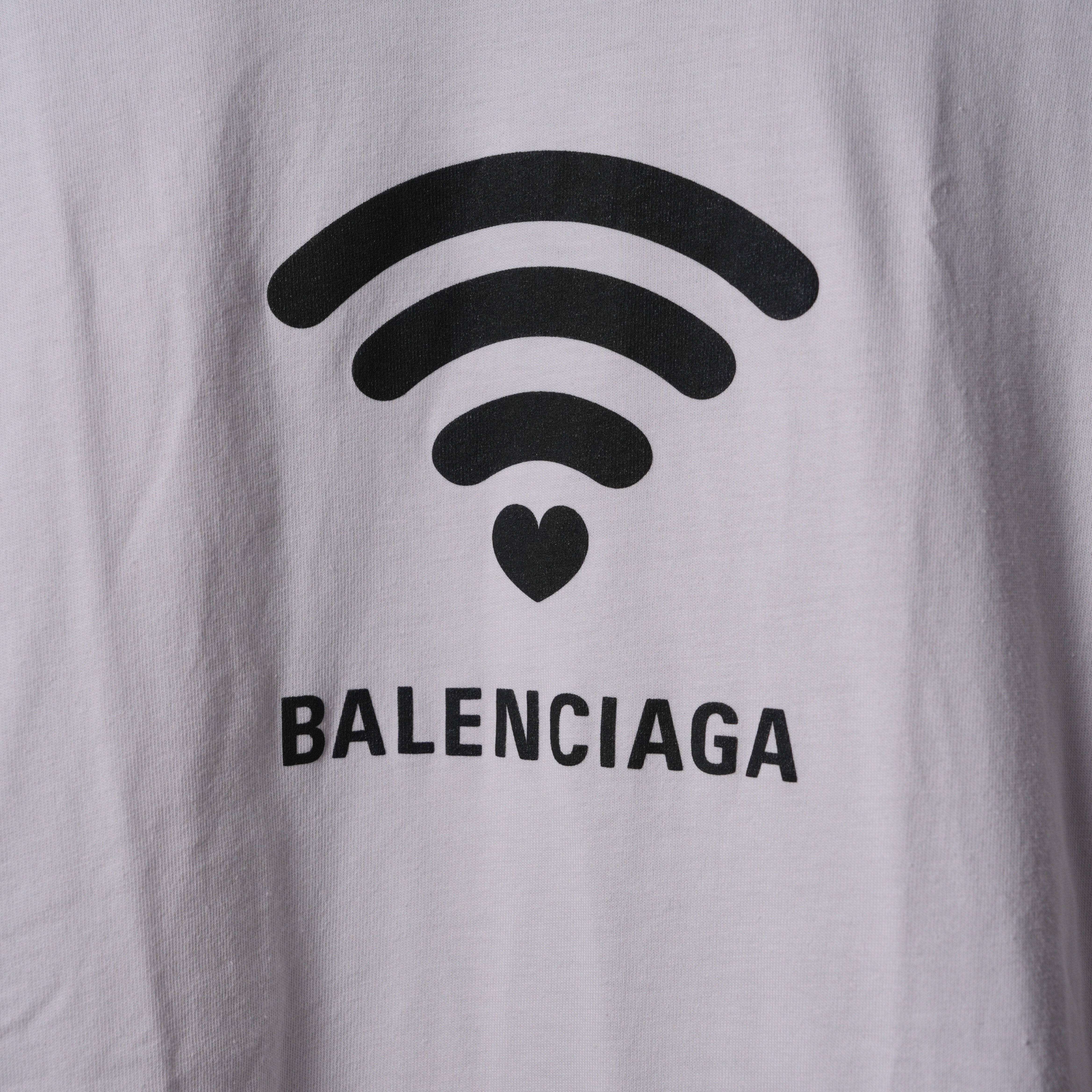 Balenciaga 淺灰底黑wifi短袖上衣 XXS號