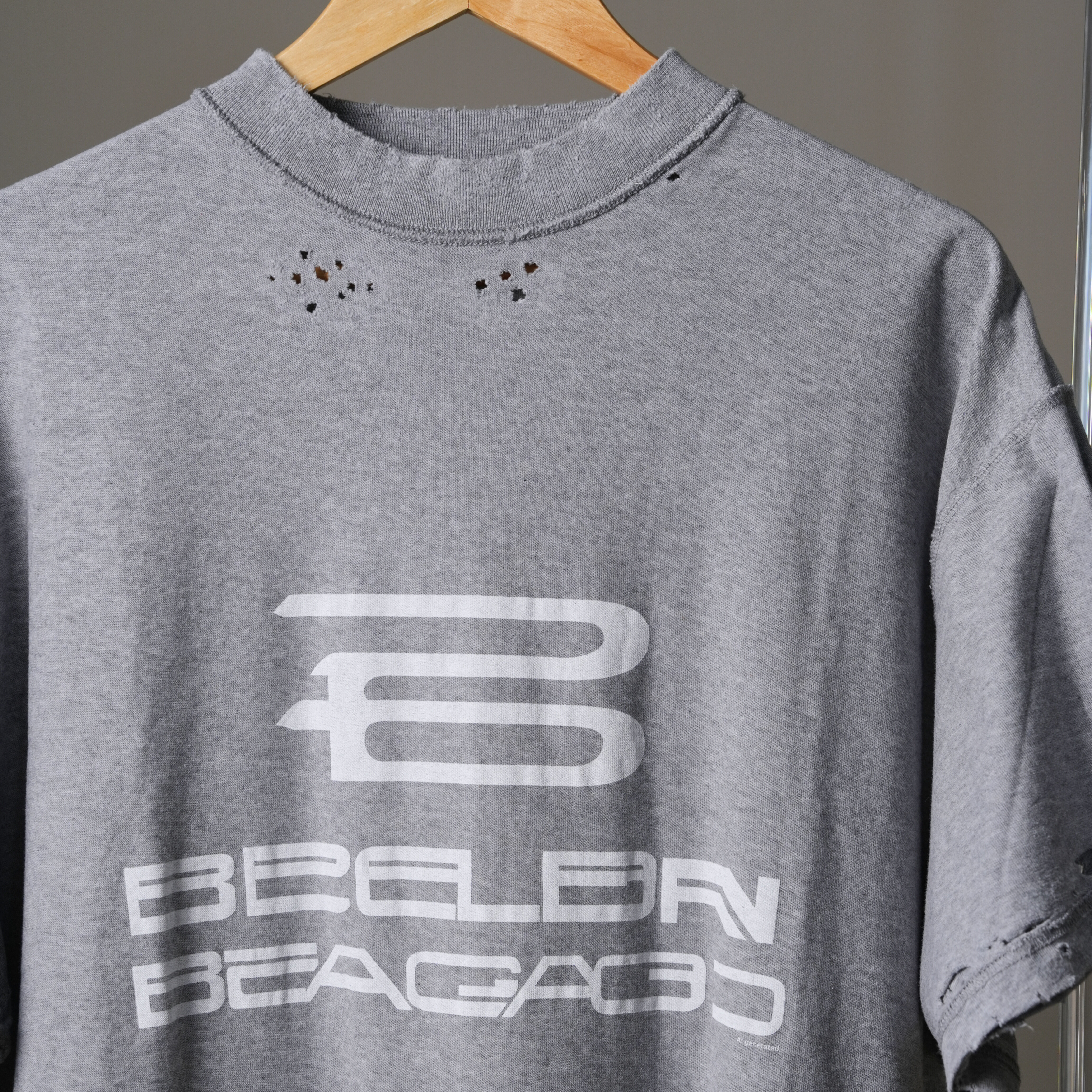 Balenciaga 灰色AI反字母短袖上衣 1號