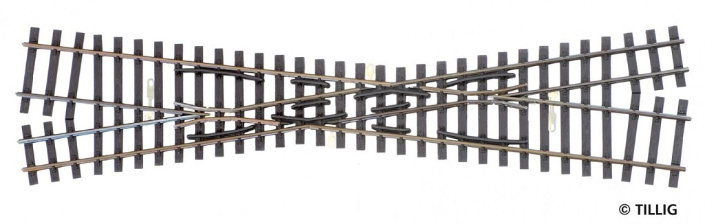 Tillig 85260 HO/HOe規 交叉道岔 雙軌距軌道 (HO 右、 HOe 左)