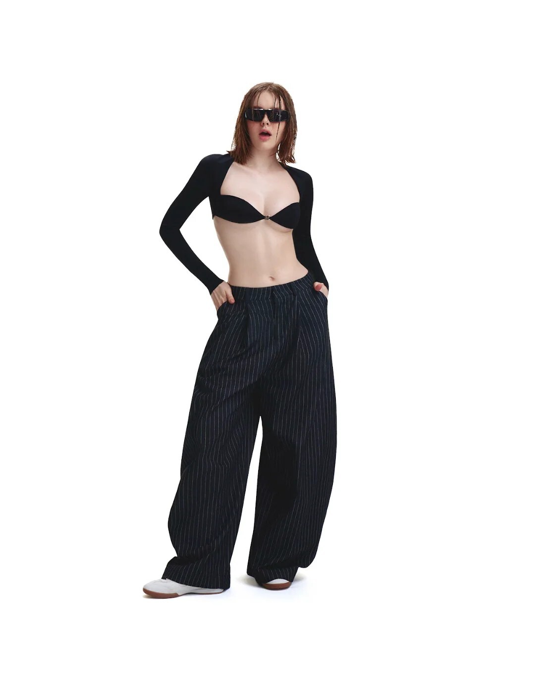 PUSH PUSH STRIPES PANTS 寬鬆 條紋 長褲