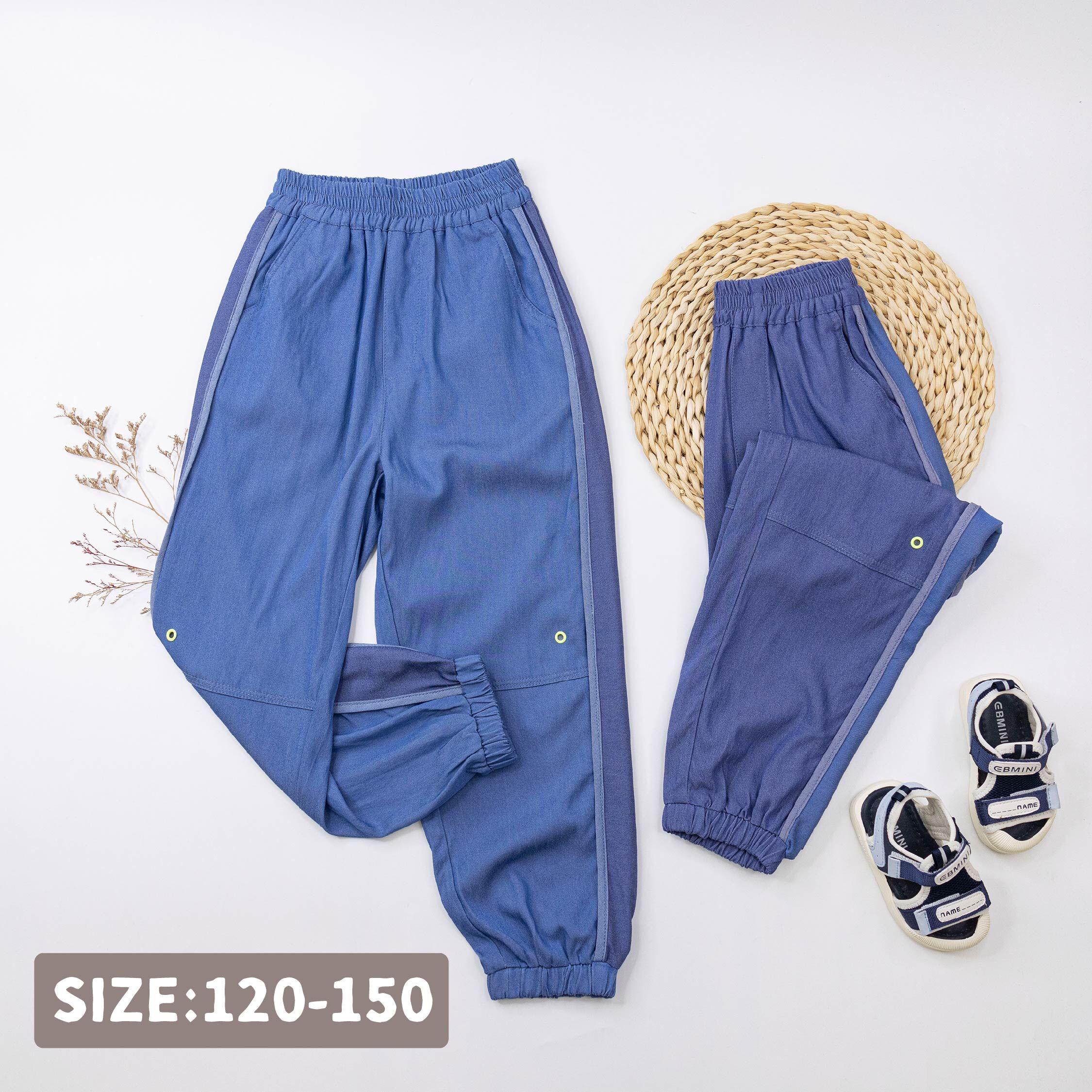 【H50878】經典雙色拼接質感縮口褲＊二色