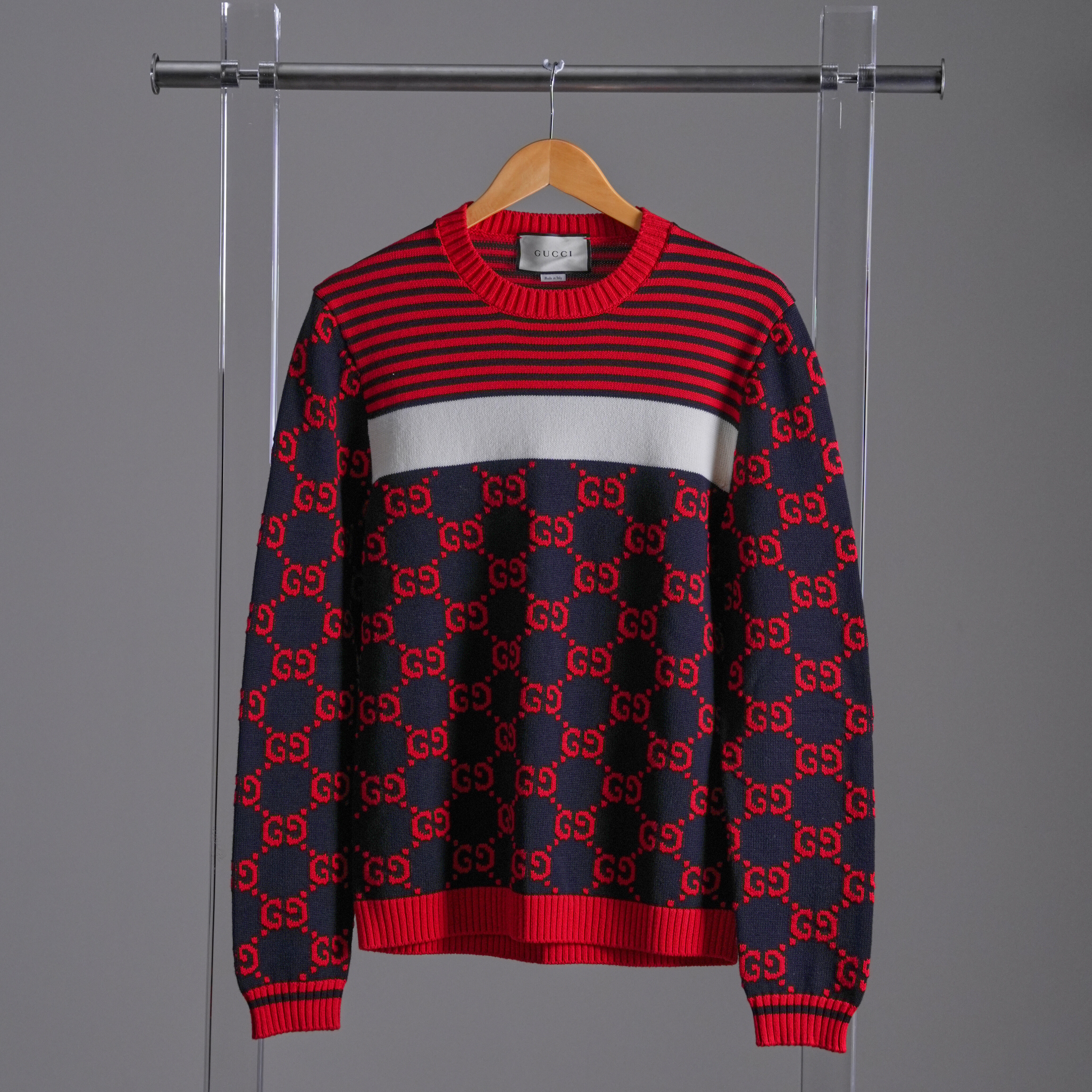 Gucci 紅條紋老花上衣