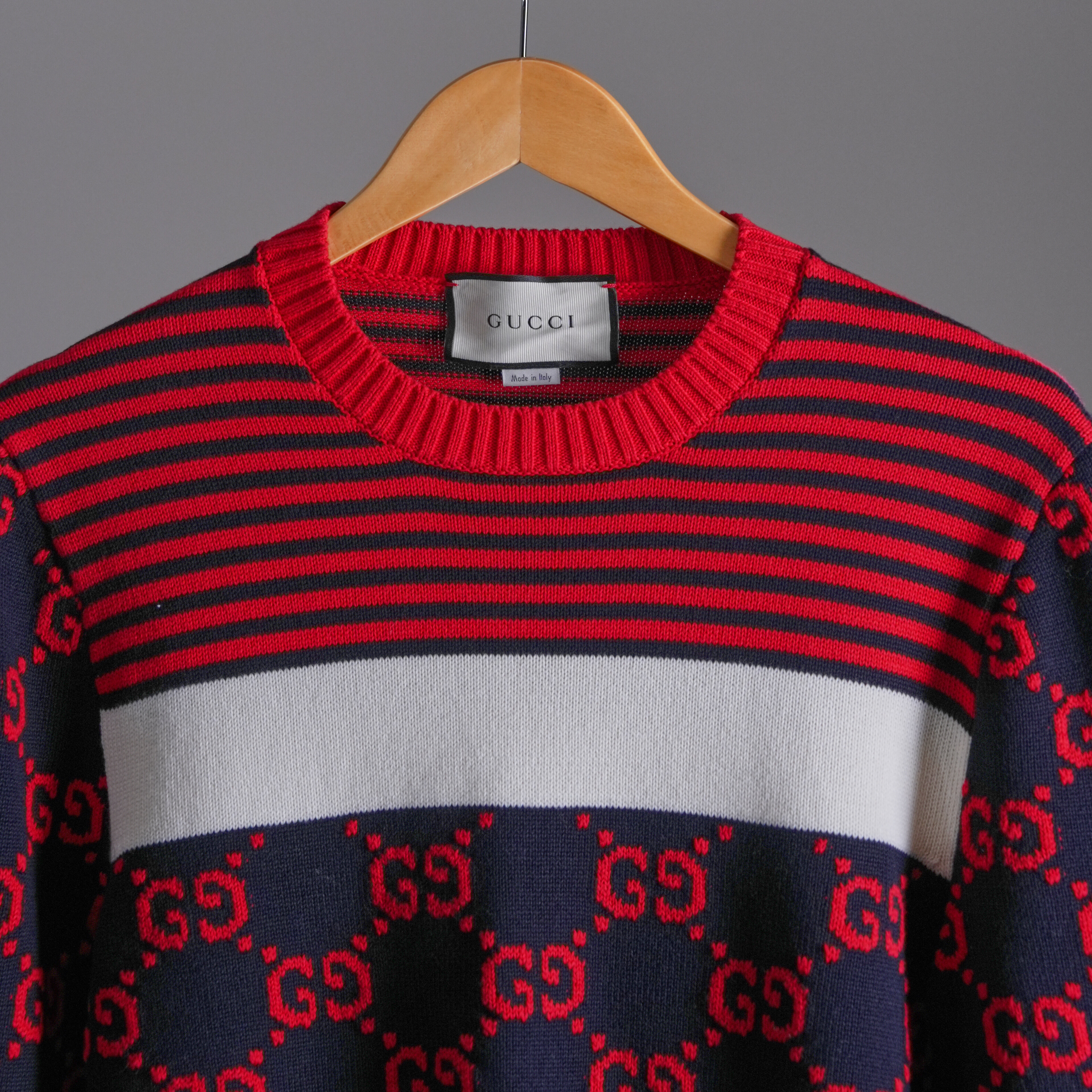 Gucci 紅條紋老花上衣