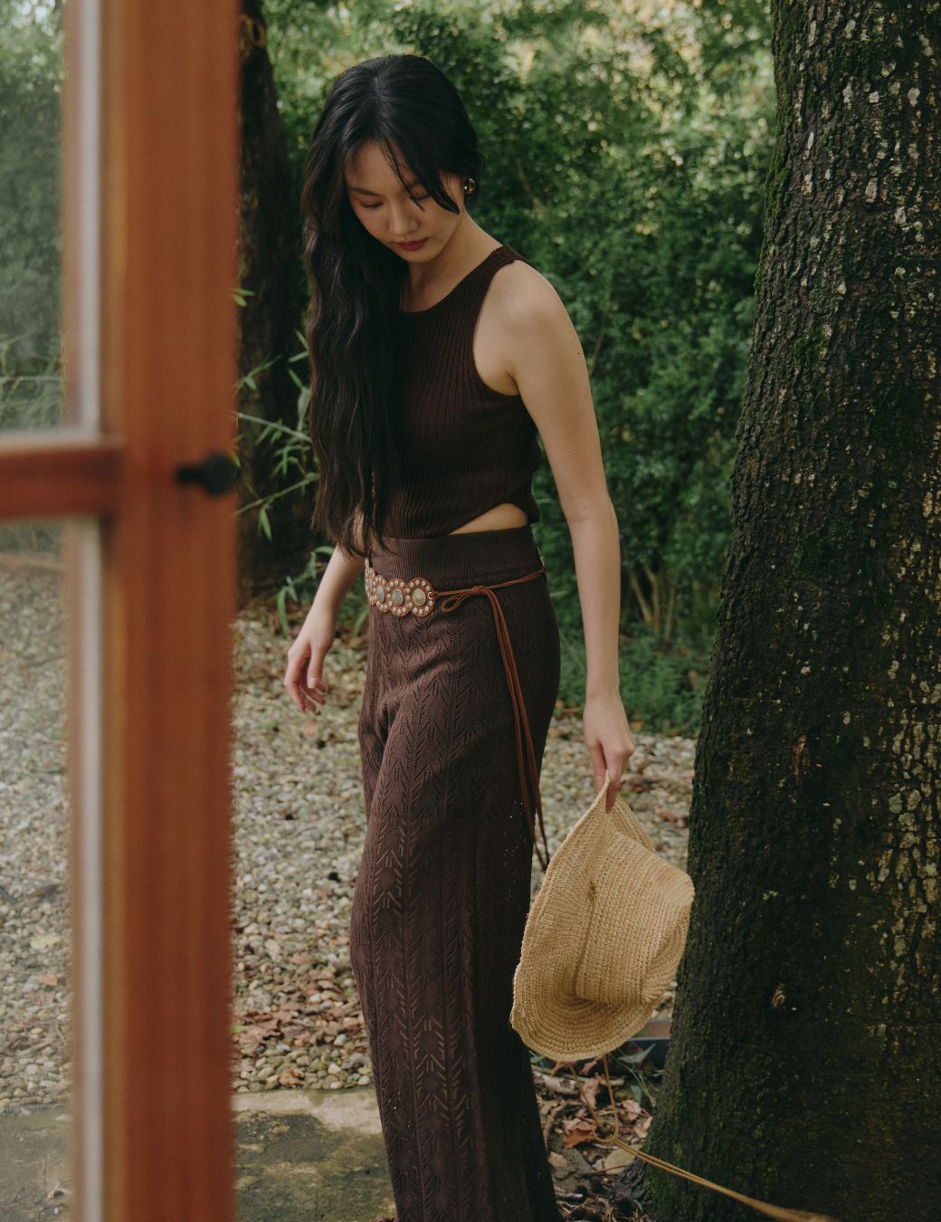 削肩Bodysuit 針織上衣（深咖/3尺寸）