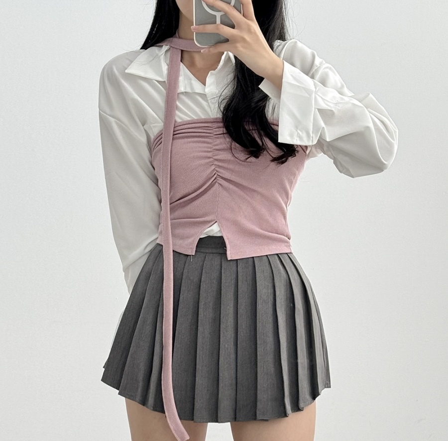 Shirring Scarf Set Top