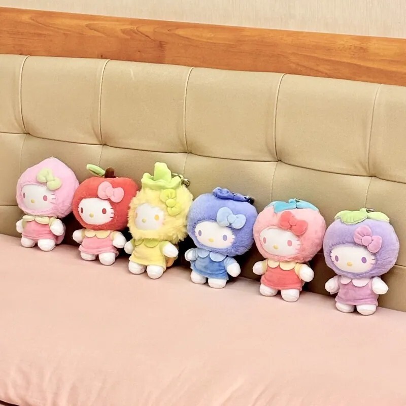 KTQ STORE ‧ Sanrio 三麗鷗Hello Kitty 正版授權 果香樂園系列 凱蒂貓 糖膠 毛絨吊飾 鑰匙圈 盲盒6款