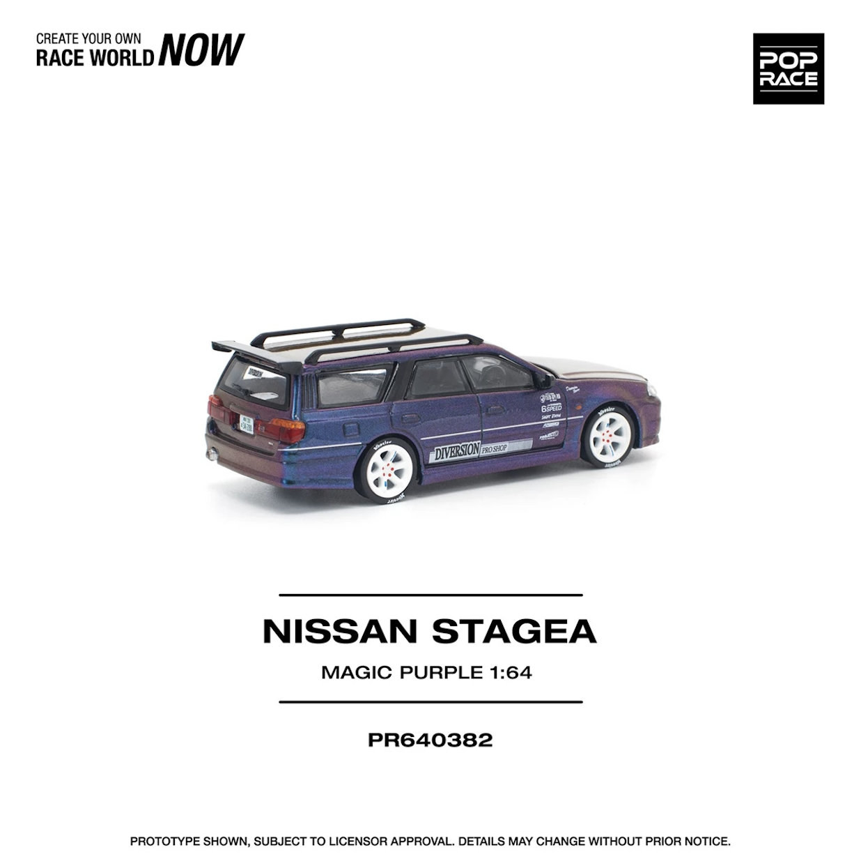 【預訂】Pop Race 1/64 Nissan Stagea Magic Purple (PR640382)
