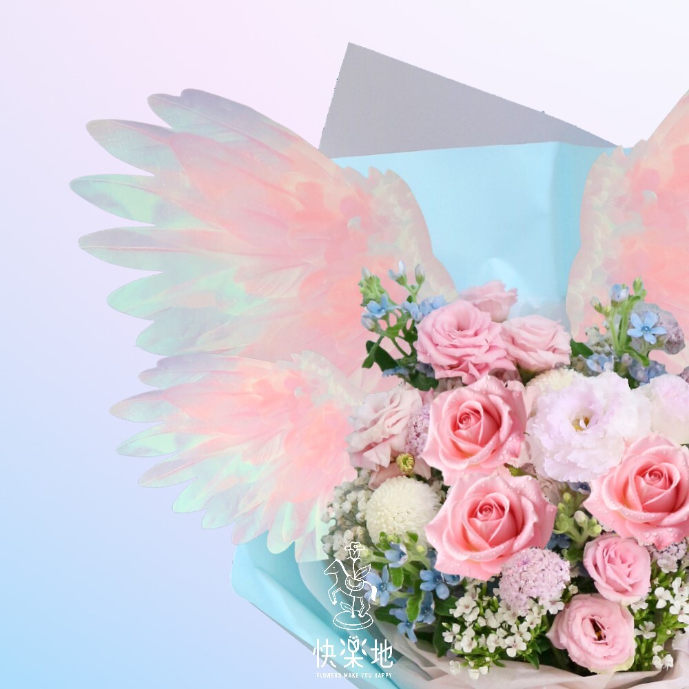♕獨家♕天使彩翼-粉藍 I 花束 I 鮮花 BF250380