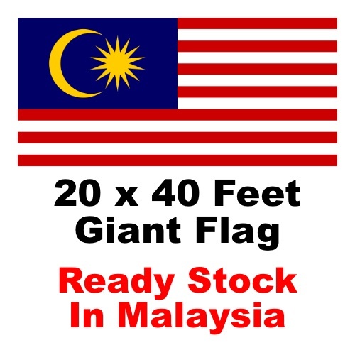 (Polymesh) 20x40ft Bendera Malaysia Giant Flag *READY STOCK*