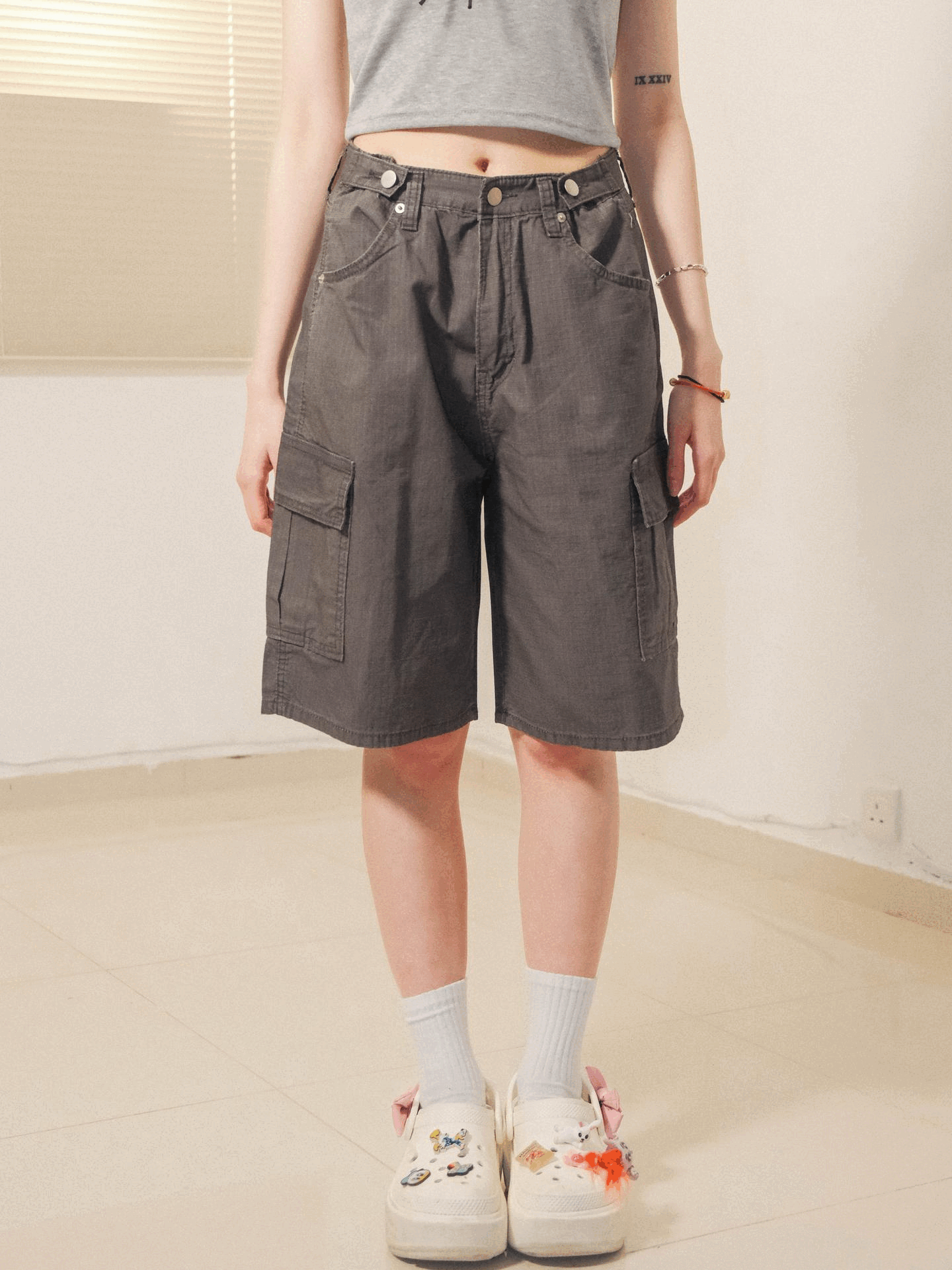 (已停產)Special～網格工裝七分褲