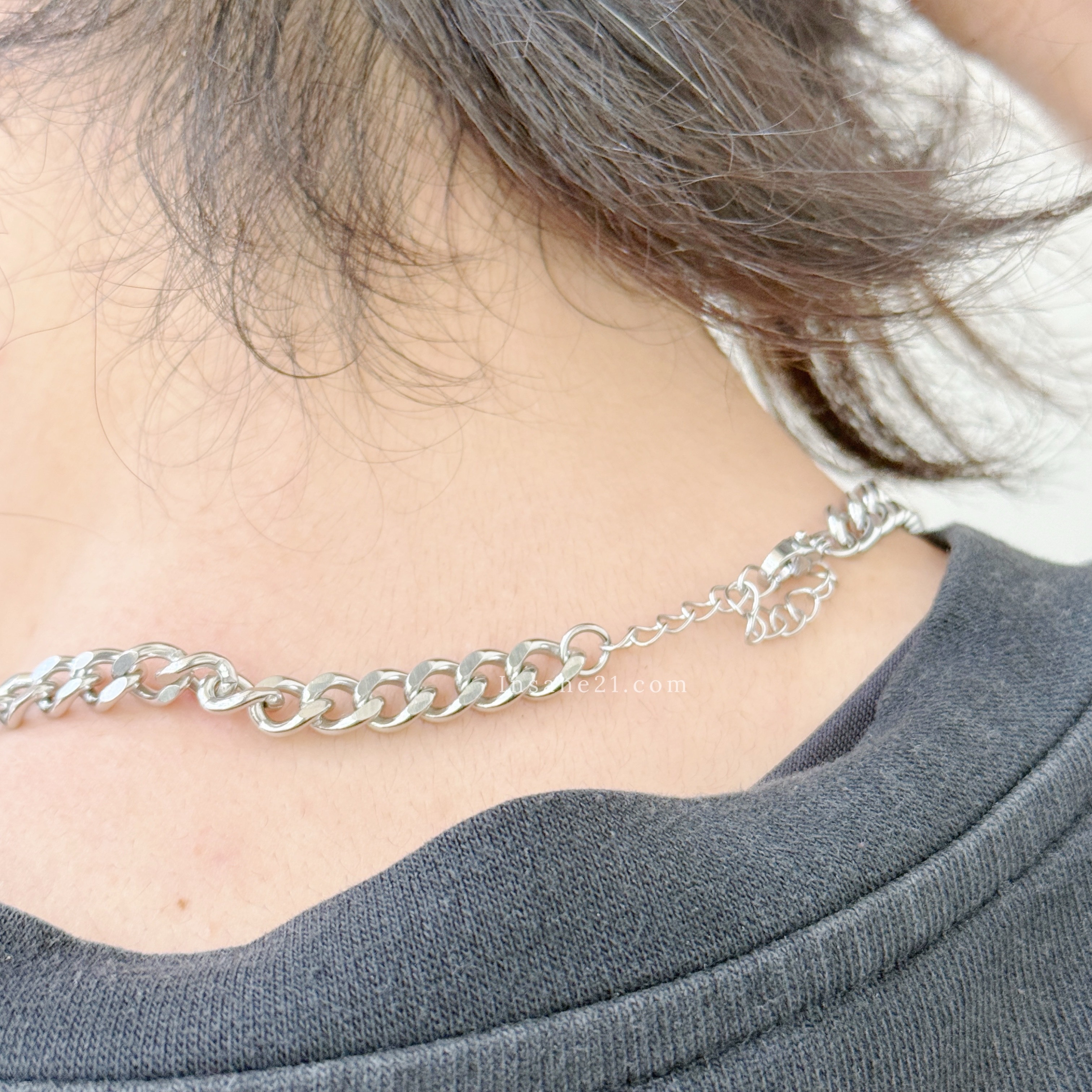 古巴項鍊 鈦鋼 長方拼接 設計感 中性 百搭